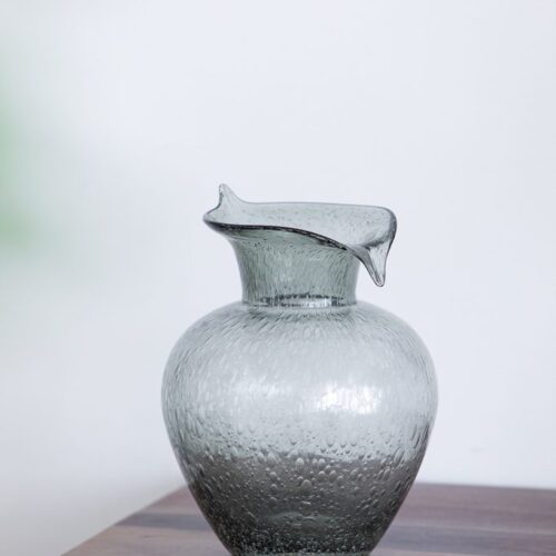 Tall Grey Glass Vase