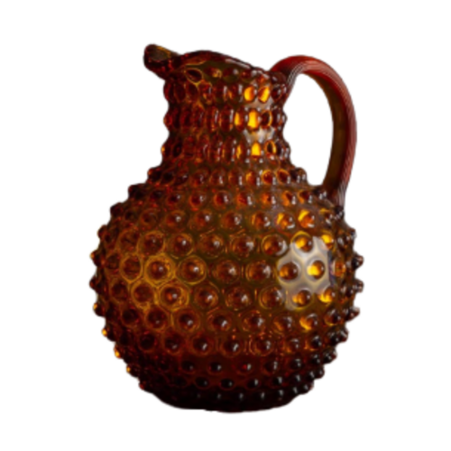 Amber Hobnail Pitcher 2L