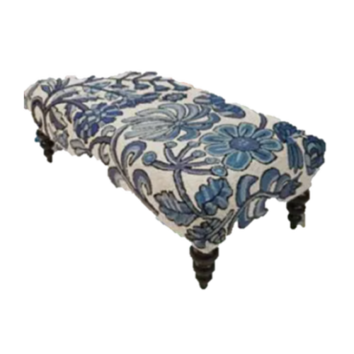 Blue & White Morning Bench