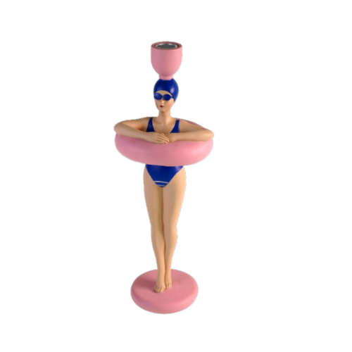 Lady in Swimsuit Candle Holder