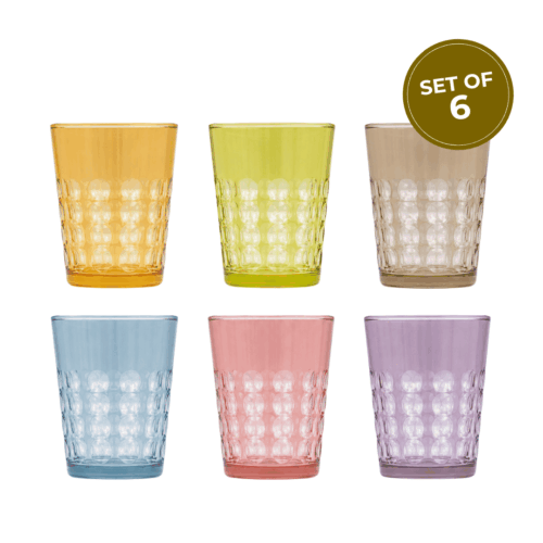Carved Little Bubbles Tea Glass - Set of 6
