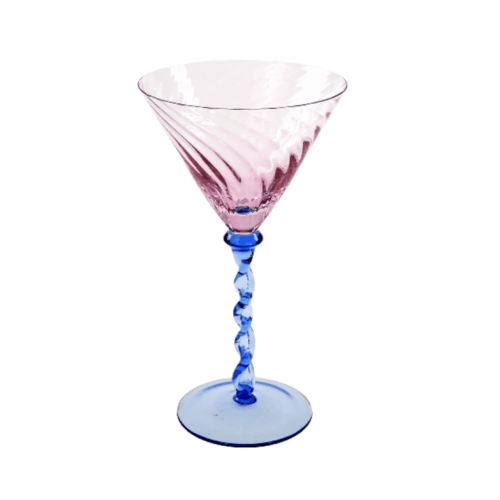 Pink & Blue Martini Glass