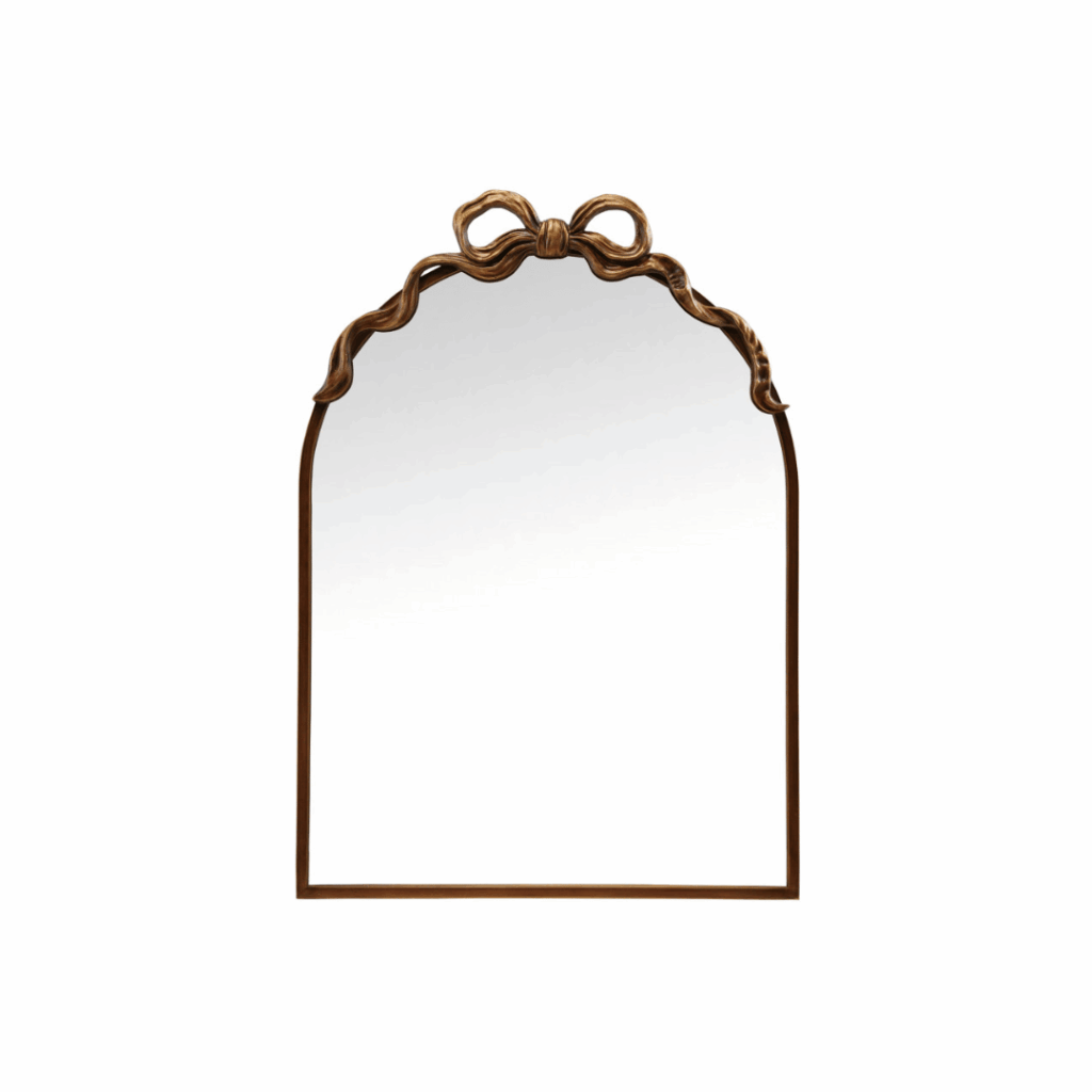 Metal Frame Mirror with Bow