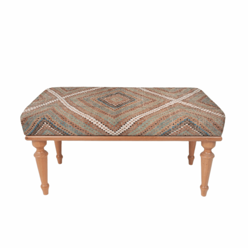 Geometric Kilim Pattern Bench