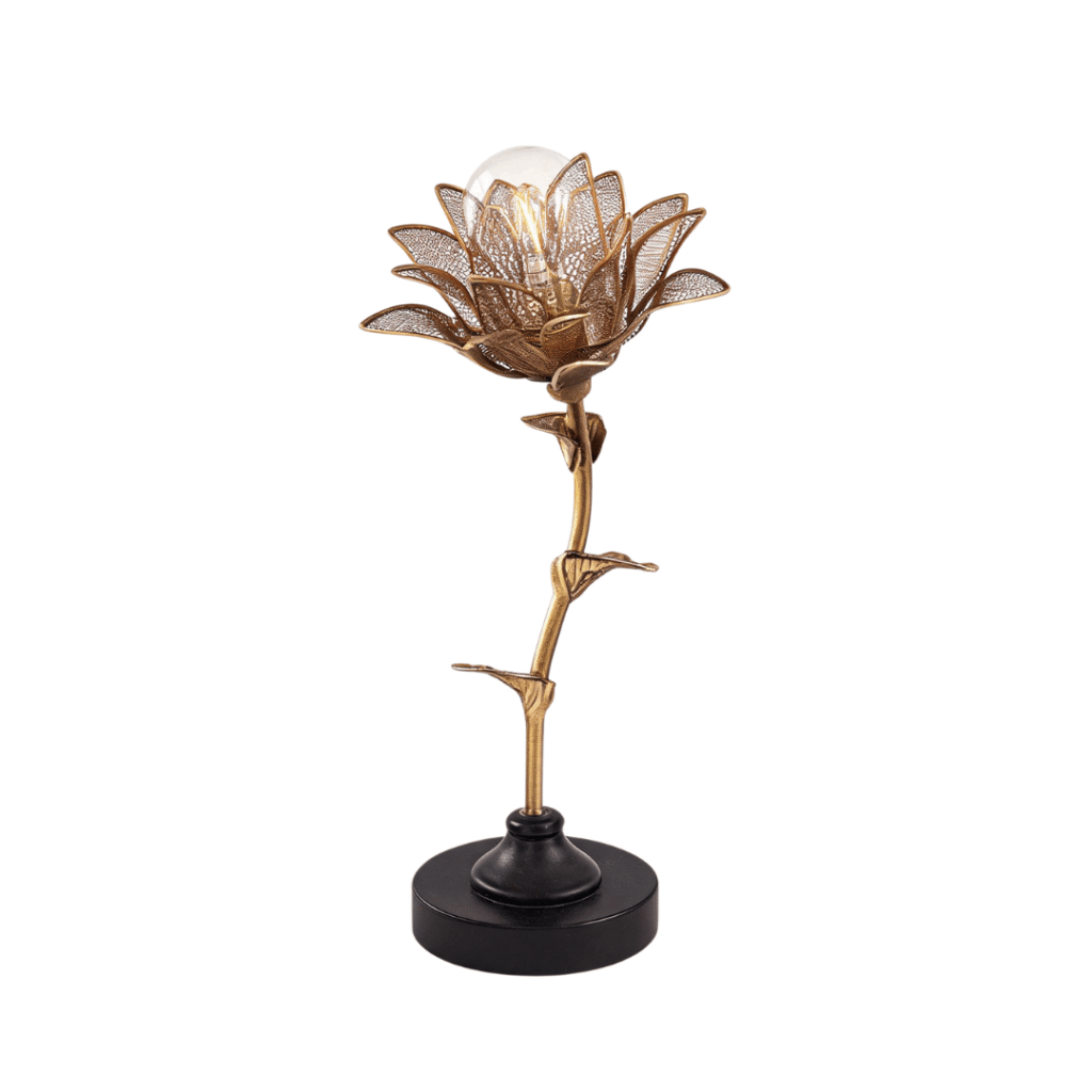 Gold Mesh Flower Lamp