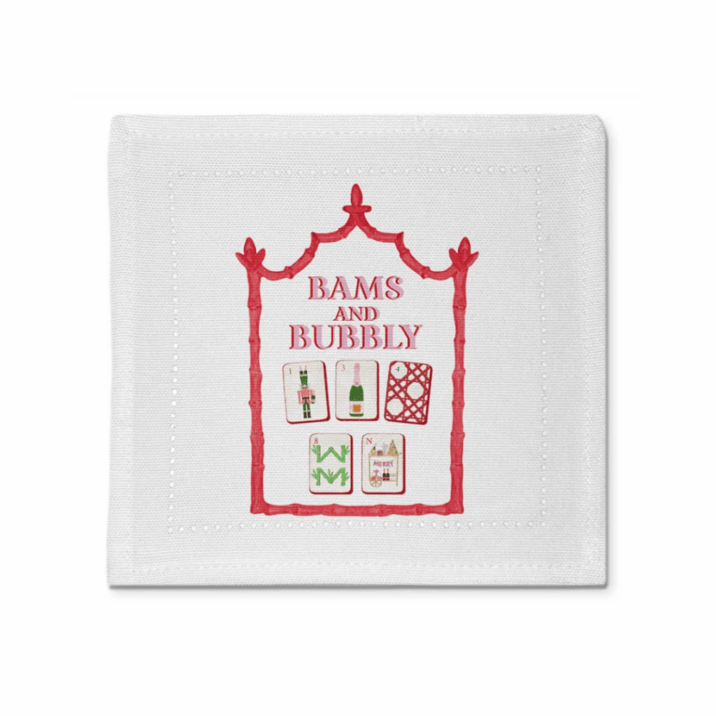 Cloth Cocktail Napkins - Bams & Bubbly (Set of 4)
