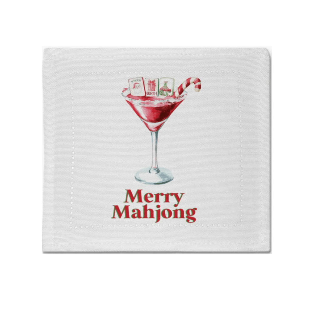Cloth Cocktail Napkins - Merry Mahjong Cocktail (Set of 4)