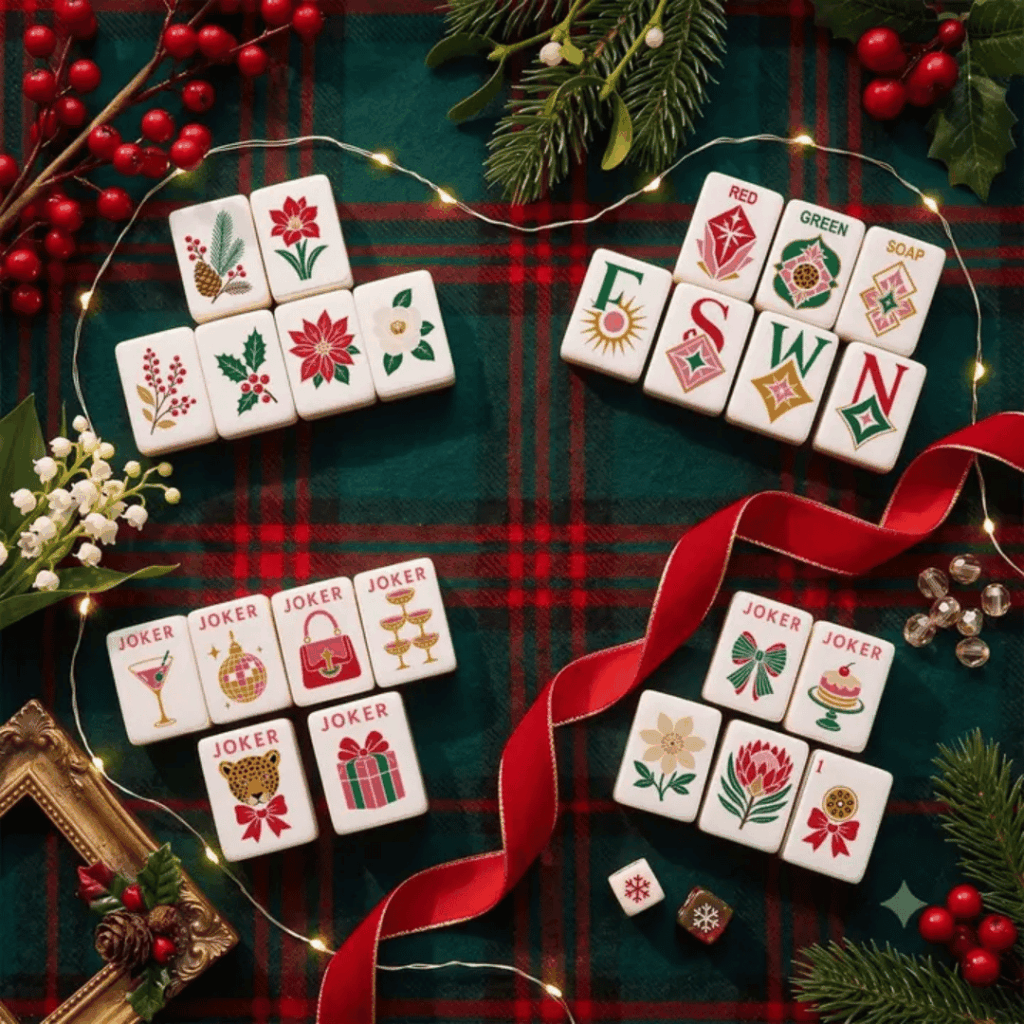 Geode Green Glam Mahjong Tile Set