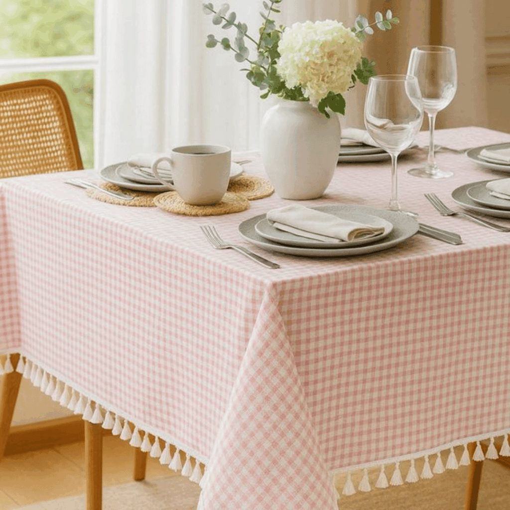 Gingham Check Tablecloth