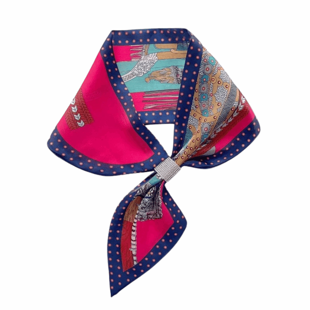 Red Ribbon and Reins Gem Loop Scarf