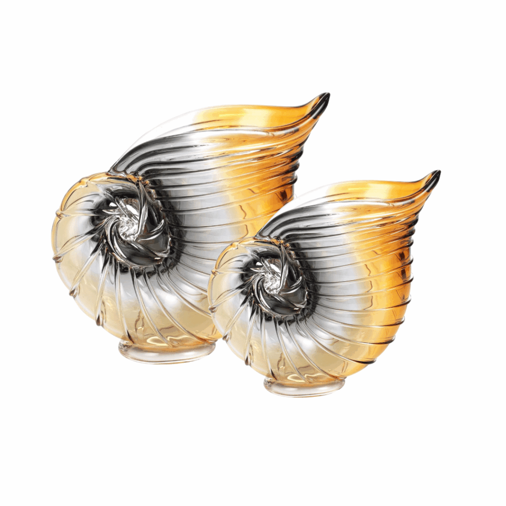 Smoke & Amber Glass Conch